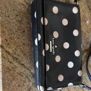 Kate Spade Black and cream Polka Dot Crossbody bag . Very good condition.